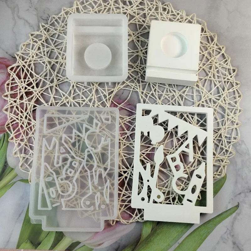 Diy Puzzel Thema Plugin Kaarshouder Siliconen Mal Decoratie Gips Cement Kaars Hars Epoxy Mal Woondecoratie Opslag