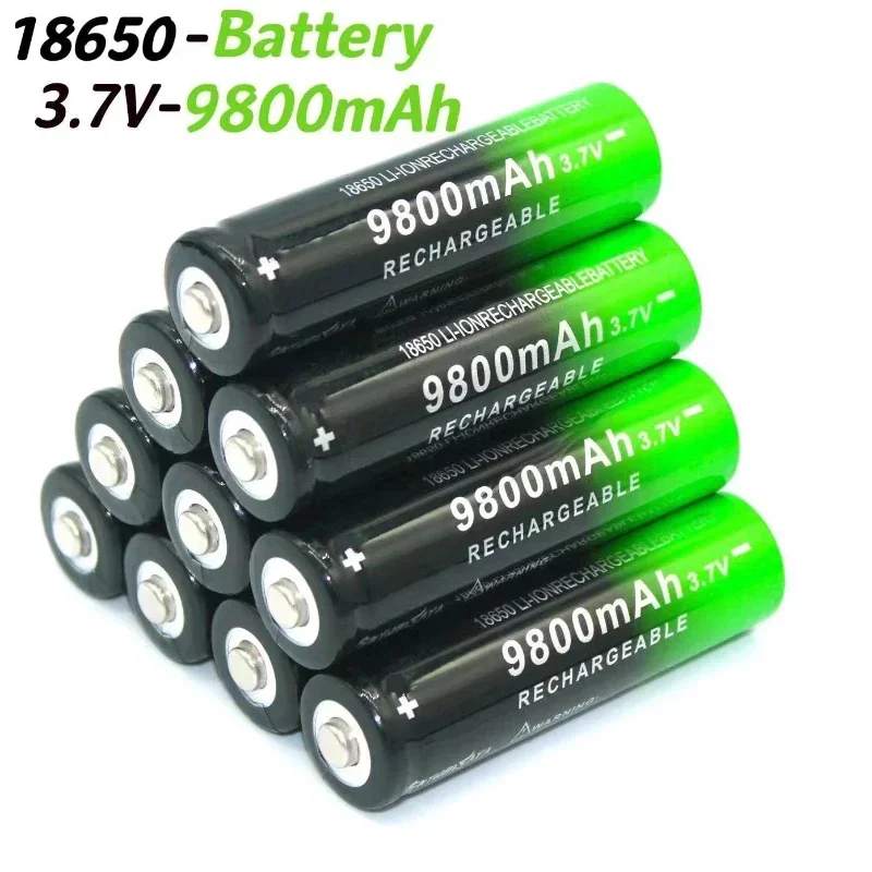100% New 18650 3.7V 9800mAh Rechargeable Battery for Flashlight Torch Headlamp Li-ion Rechargeable Battery Drop Shipping