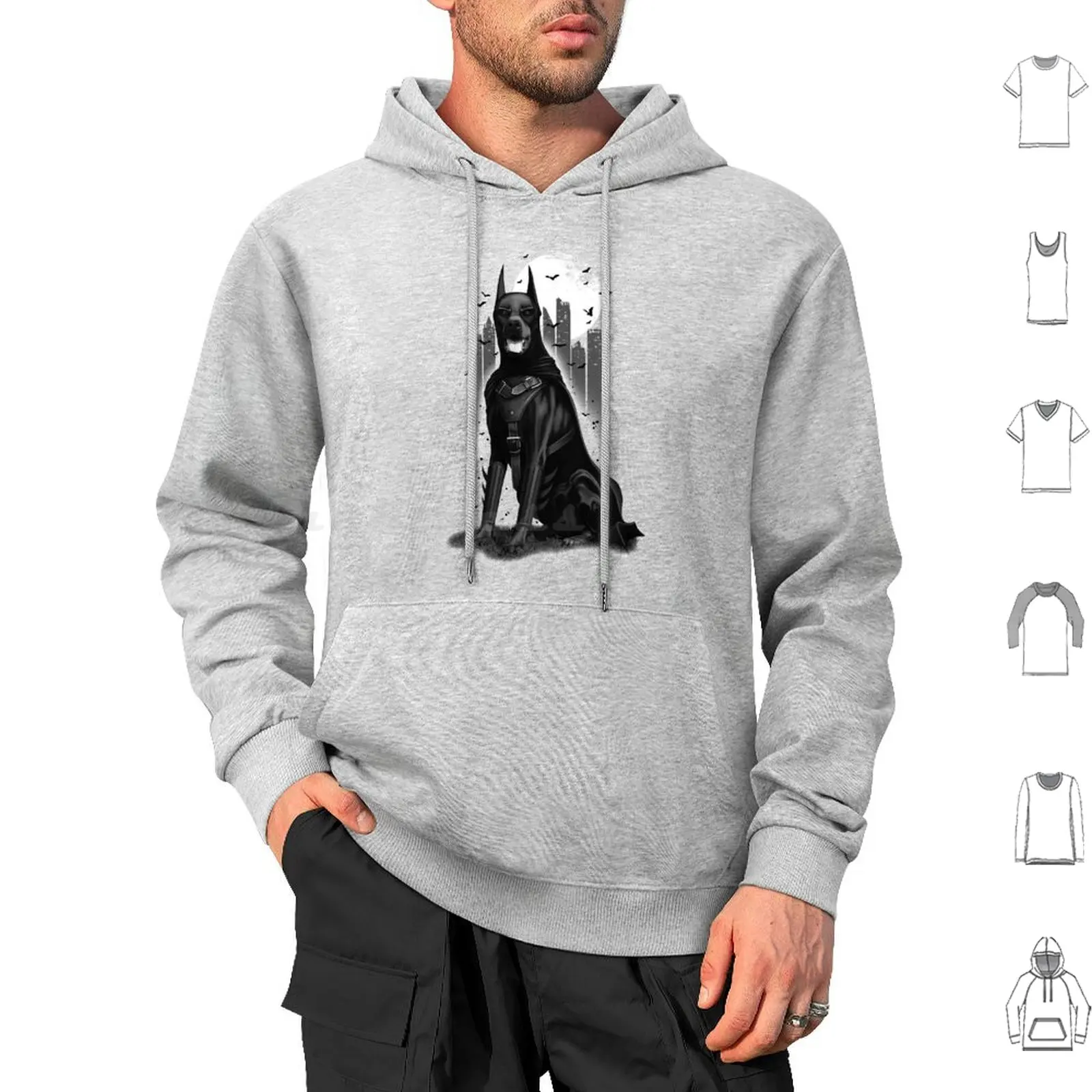 Doberman Hoodies Long Sleeve Doberman Adam Lawless Superhero Dog