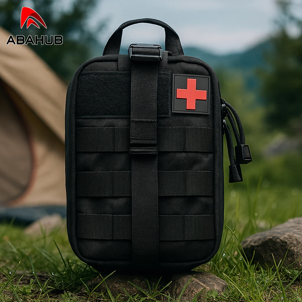 Red & Black First Aid Kit with Tourniquet, EMT IFAK Supplies, Portable Emergency Survival Backpack for Camping & Hiking - view 6