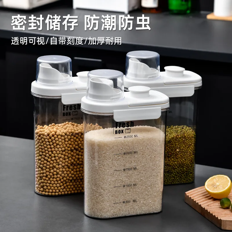 Household Food-Grade Sealed Rice Box Insect-Proof Moisture-Proof Rice Flour Storage Tank Cereal Grain Kitchen Organizer Bucket