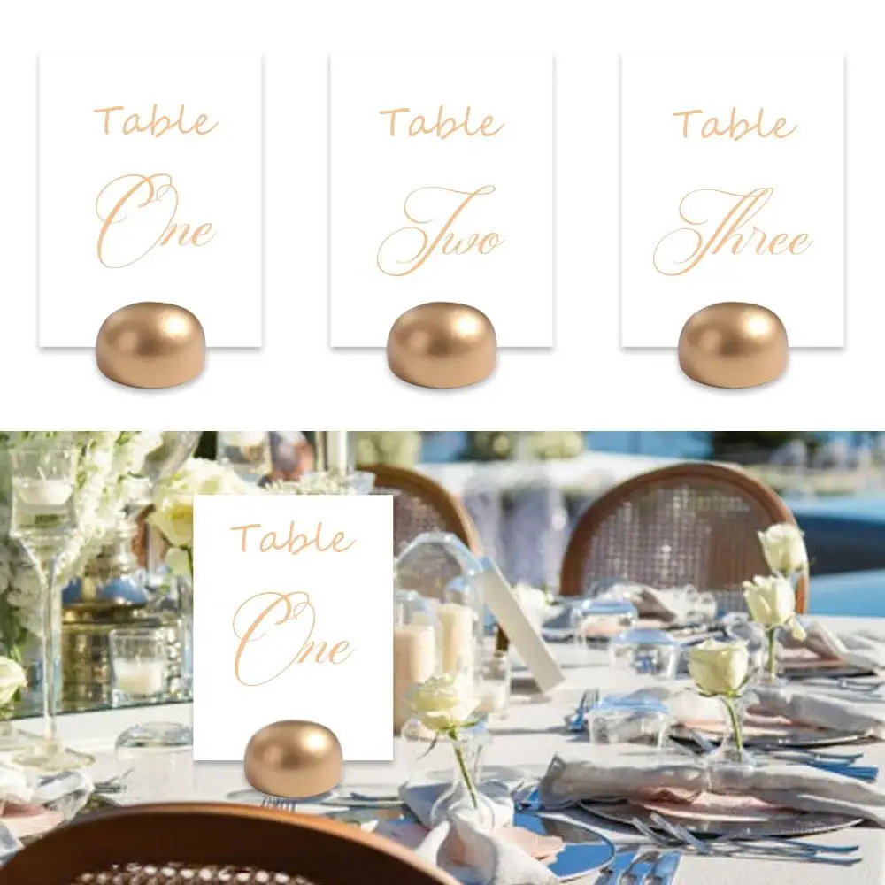 Gold Table Number Stand Wooden Elegant Photo Card Postcard Display Stand Multipurpose Durable Name Cards Holders Dinner Party
