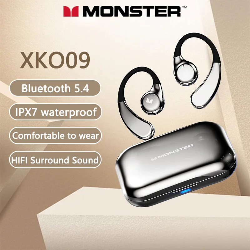 Выбор новой гарнитуры Monster XKO09 OWS Bluetooth V5.4, стереозвук, качественная музыкальная игровая гарнитура, эргономичный дизайн, спортивные наушники