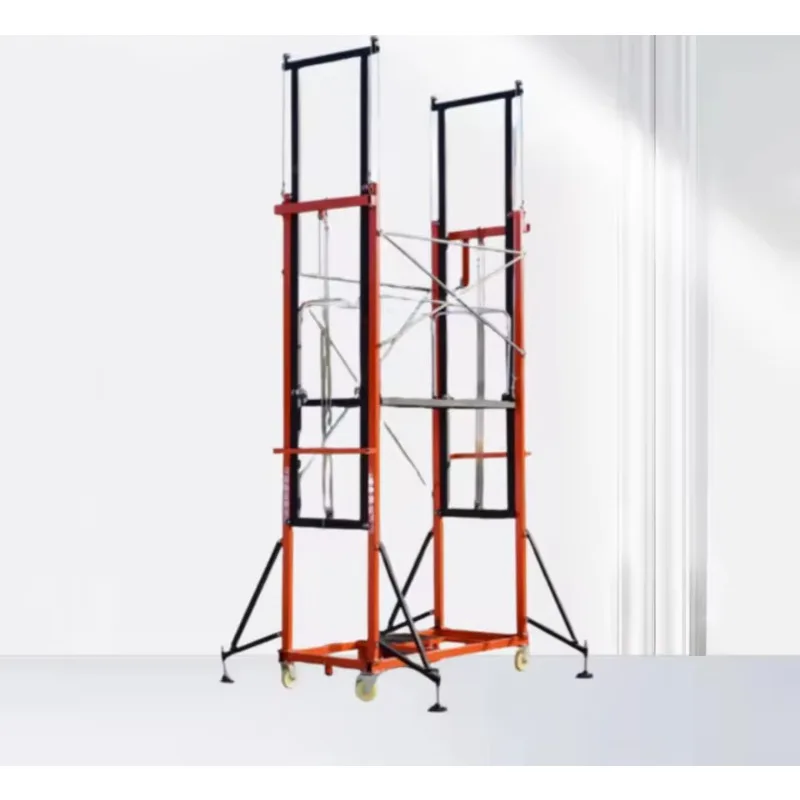 Ascenseur d'échafaudage Mobile électrique avec télécommande sans fil, capacité de charge de 500KG, hauteur de travail de 4M 5M