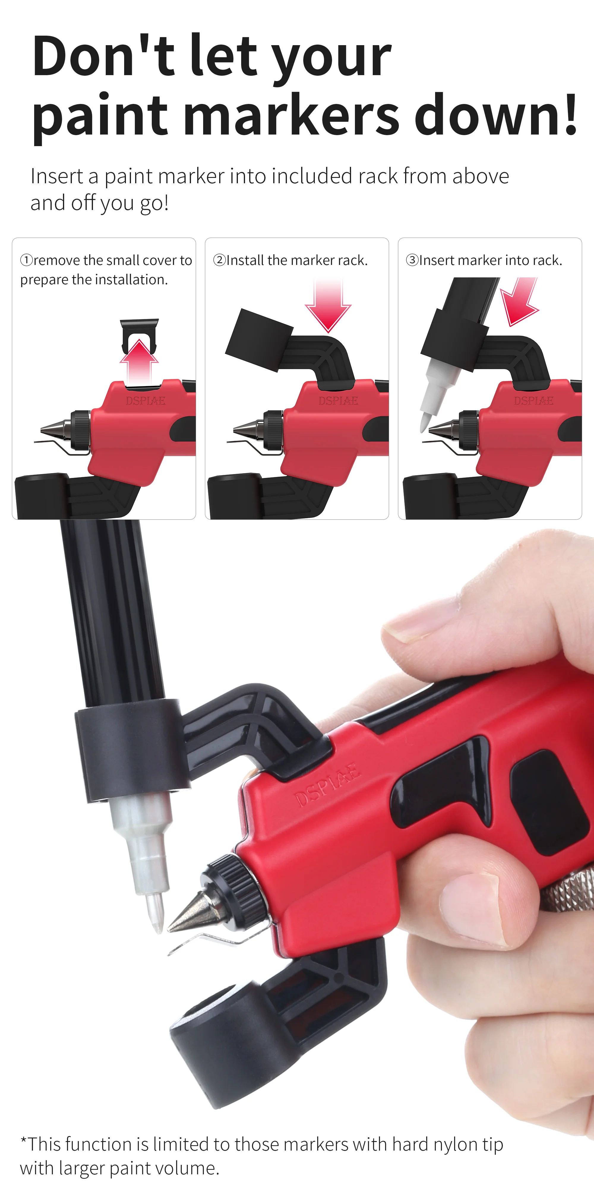 DSPIAE PT-AB Waschfreier Airbrush mit Markerhalter für Gunpla-Modellbau, Einfaches Sprühen, Modellbau-Hobby-DIY-Werkzeugset – Detail 6