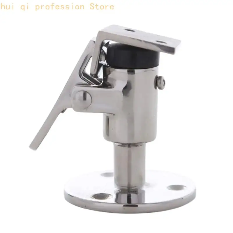 Marine Hardware Door Stop for Boat Door Maintenance, Stainless Steel Look Piece with Round 3 Hole Base for Replacement and