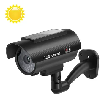 ダミー屋外防犯カメラ,ソーラーパネル,ダミー屋内ledライトモニター,cctv監視,1個