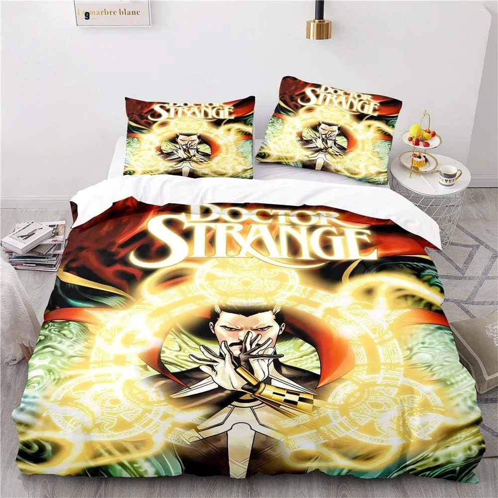 Doctor Strange Bedding Set Duvet Cover Set Lightweight Soft Duvet Cover Decorative Bedding for Teenagers Boys Girl Gift Large