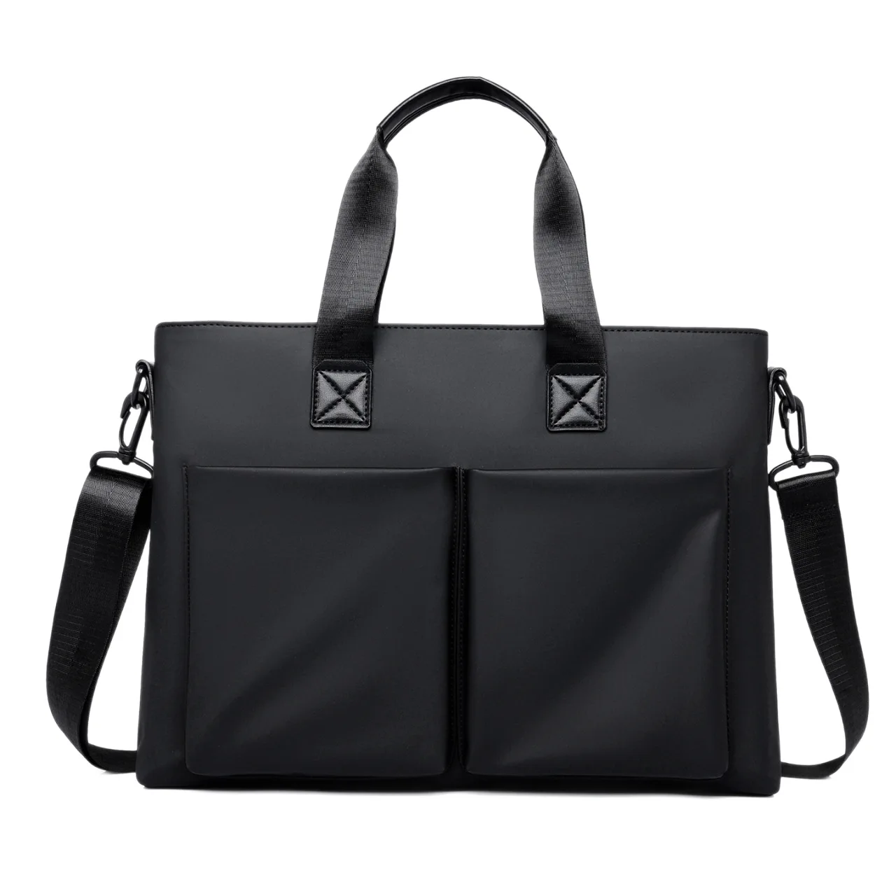 PU leather horizontal style men's business one shoulder briefcase computer storage waterproof handheld conference document bag