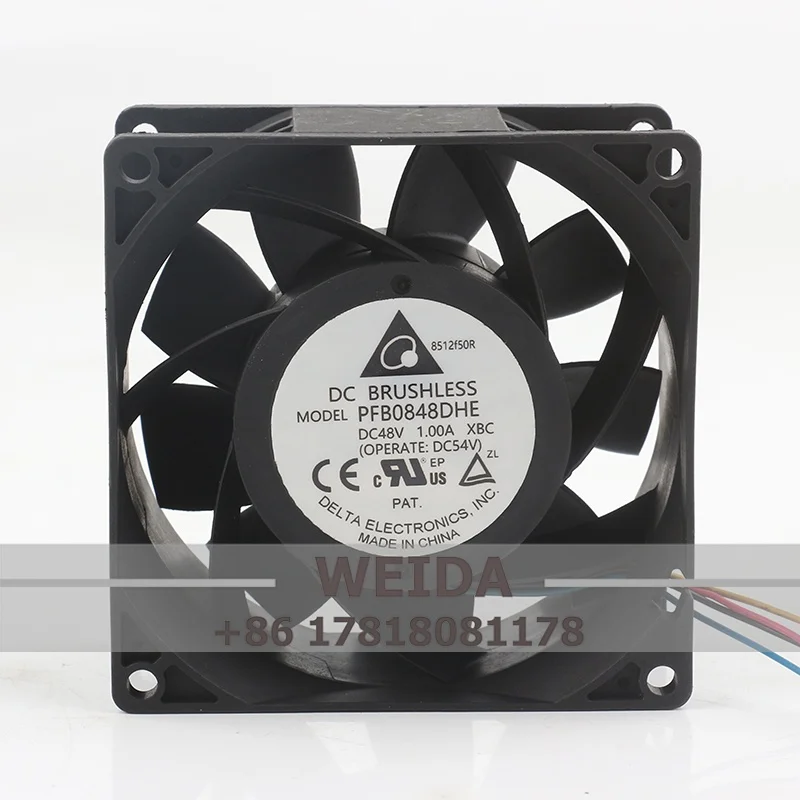 New Delta genuine product 12V 24V DC48V 1.00A 80X80X38MM 8038 8CM PFB0848DHE-XBC Four-wire Frequency ConverterCooling Fan