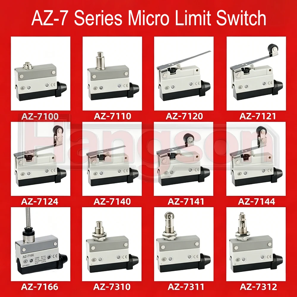 AZ-7311 Micro Limit Switch SPDT 10A 250VAC AZ-7100 7120 7124 7141 7144 Mini Travel Switch for Conveyor lines,Elevator,Escalator