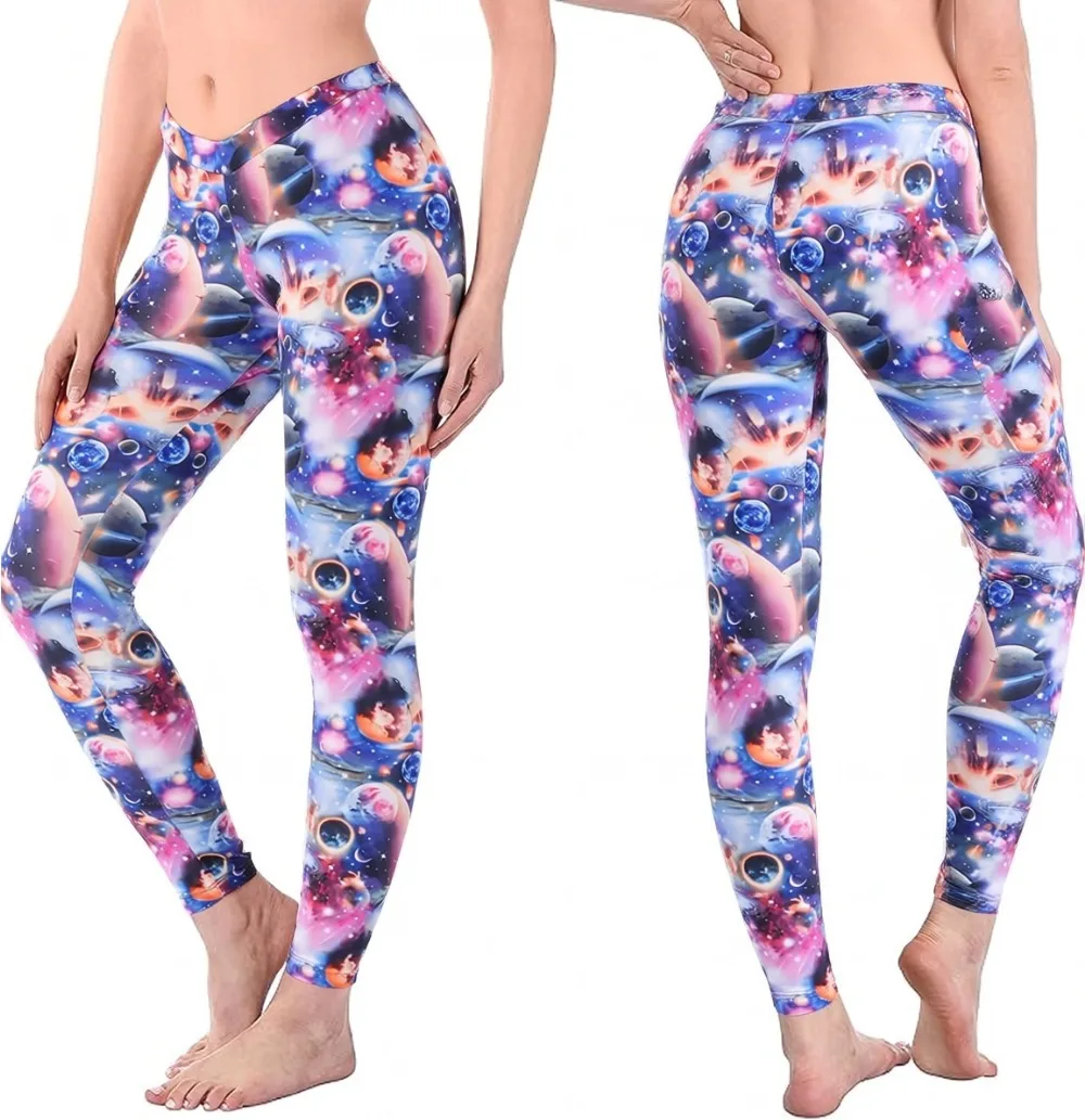 

Women Printed Leggings Tummy Control Leggings for Sports Running Gym Fitness Workout Yoga Pants Full Length