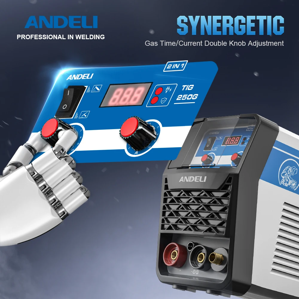 ANDELI Portable TIG Welding Machine 220V TIG/MMA 2 in 1 Inverter TIG Welder Home Tools