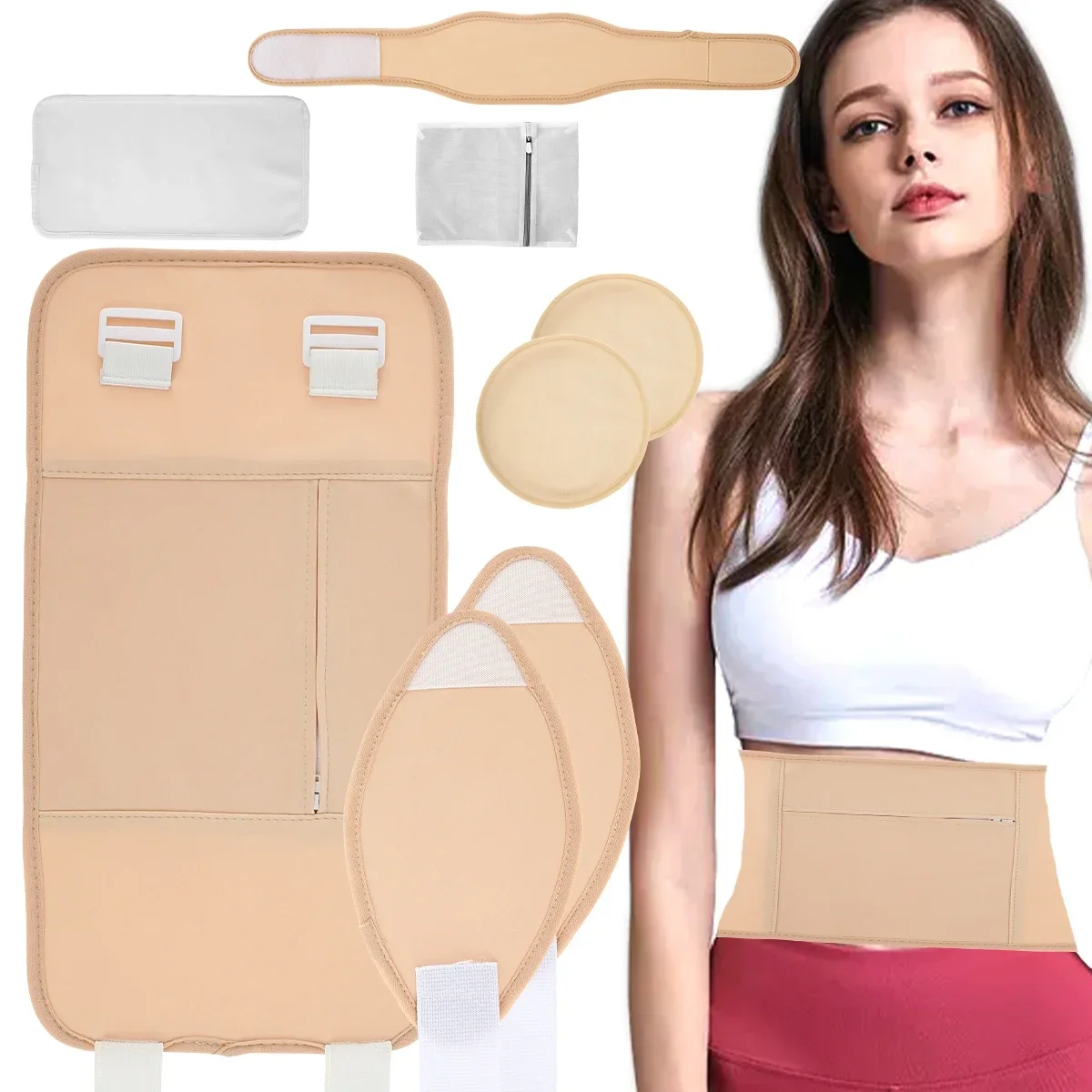 

6Pcs Waist Neck Oil Pack Set with Chest Pads Washable Reusable Knee Essential Oil Wrap Mess-Free Oil Pack Wrap with Adjustable