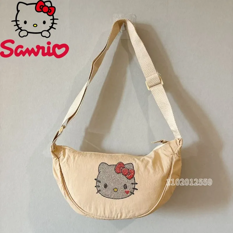 

Sanrio Hello Kitty New Women's Shoulder Bag Diamond Fashion Women's Shoulder Messenger Bag Cartoon Cute Women's Dumpling Bag