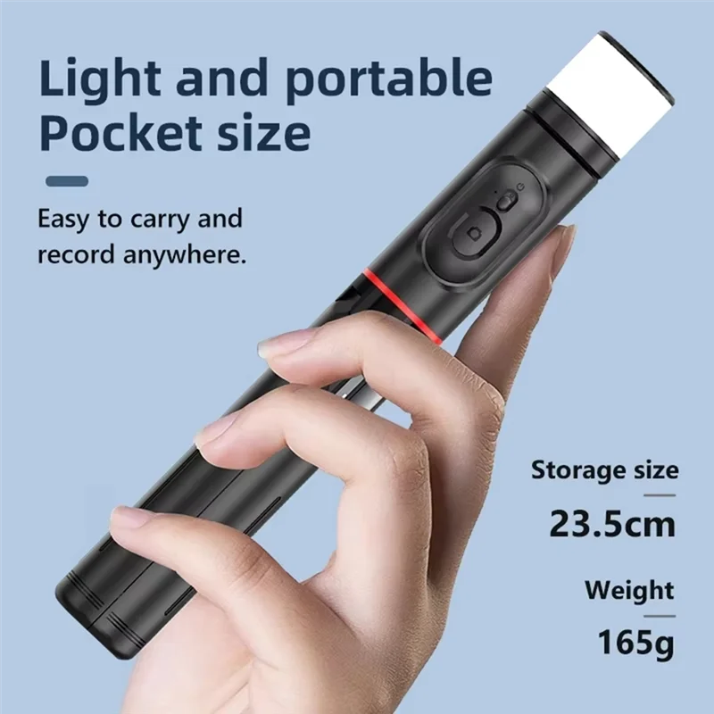 A34M-Q12S عصا سيلفي لاسلكية قابلة للطي بلوتوث Monopod مع مصراع التحكم عن بعد ملء ضوء ترايبود آيفون أندرويد هواوي