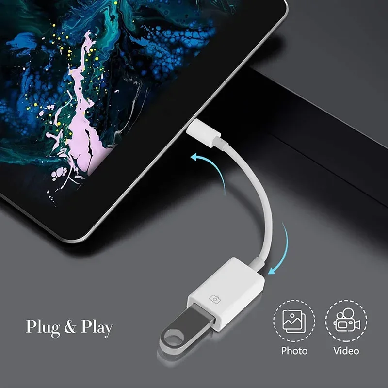 Per adattatore da Lightning a USB OTG per ipad iPhone14 13 12 11 Pro mini xr 8 7 per leggere i dati di trasferimento collegare il dispositivo USB esterno