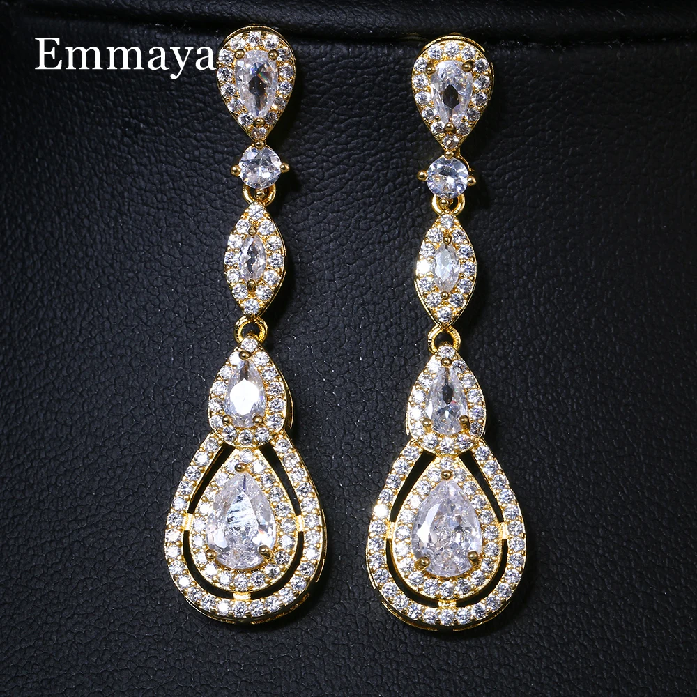 Emmaya New Trendy Party Noble Waterdrop Shape Earring Three Colors Choice For Female Ingenious Jewelry Fancy Gift