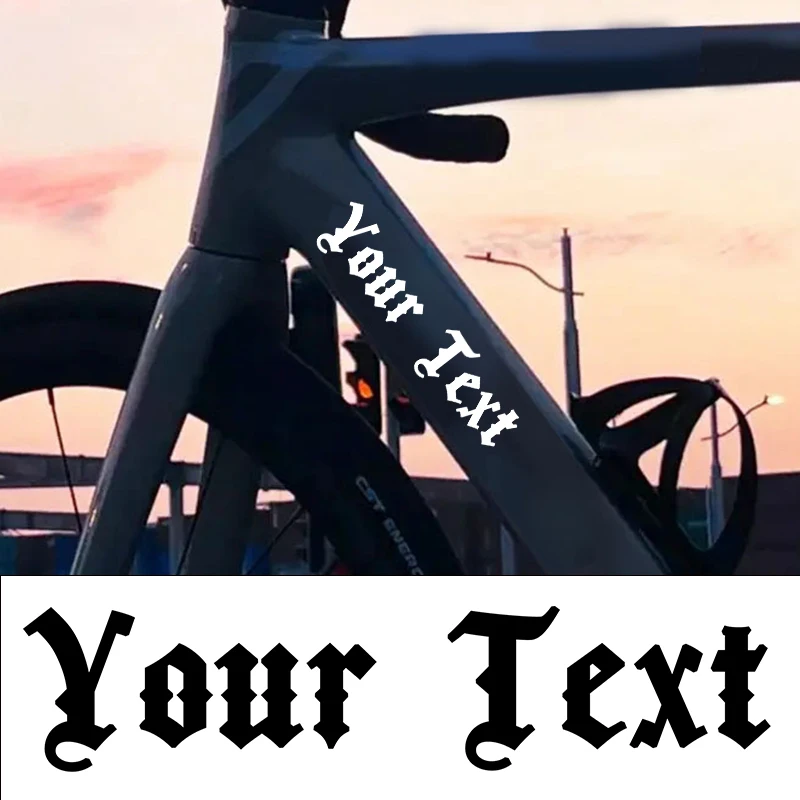 1 قطعة نص مخصص الارتفاع 3.5 سنتيمتر شخصية دراجة ملصق ذاتية اللصق DIY بها بنفسك الطريق الدراجة العلوي أنبوب الإطار المقود خوذة