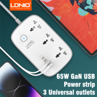 LDNIO GaN Universal Surge Protector With 65W  USB C Fast Charger PPS PD Extension Socket Power Strip Extension Socket UK/US/EU