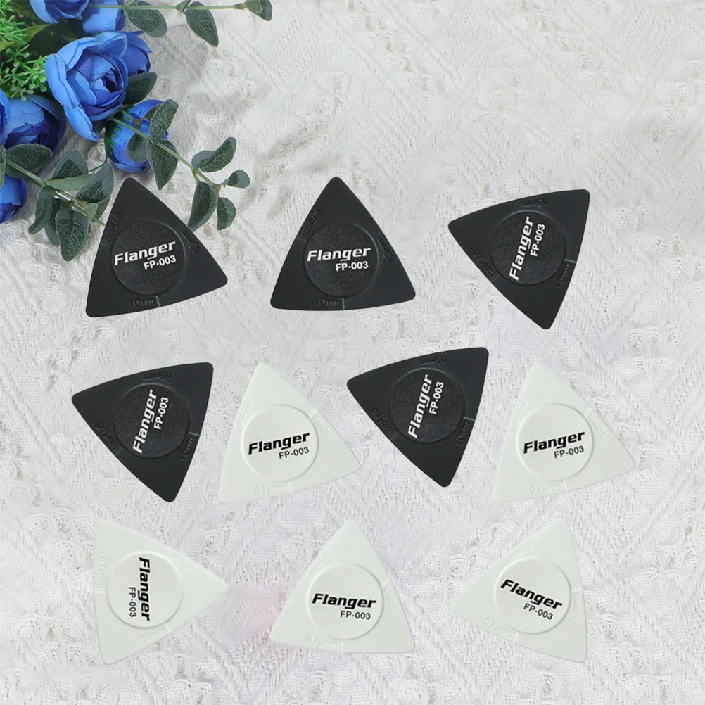 10PCS Guitar Pick, Triangle Professional Guitar Pick, Non- Grip Guitar Plectrum, 3 Different Thicknesses Guitar Pick for Bass