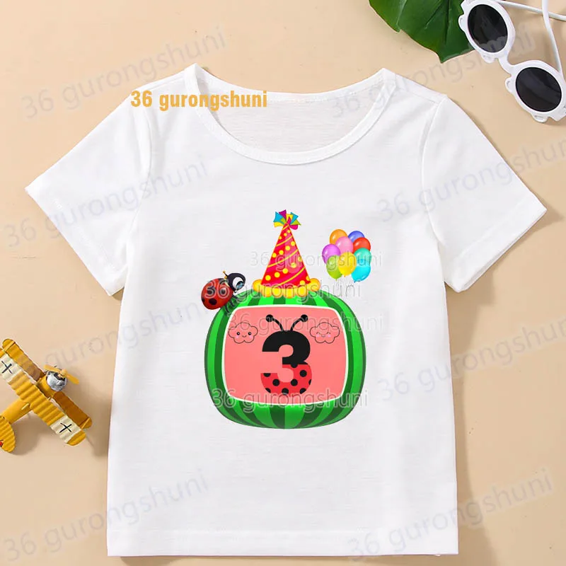 T Shirt Boys T Shirts Kids Tshirt 2 3 4 5 6 years birthday T-shirts summer Short Sleeve Tops For Girls-clothing Children Clothes