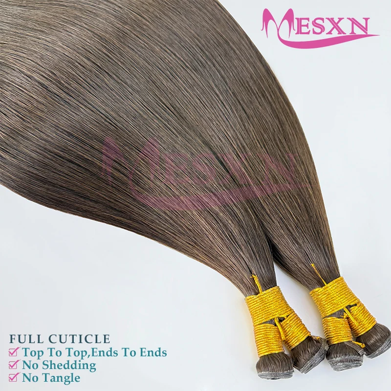 MESXN جودة عالية عبقرية خصلة شعر بشرية حزم سميكة جدا الأوروبي ريمي شعر طبيعي تمديد 12 "-24" يمكن مجعد