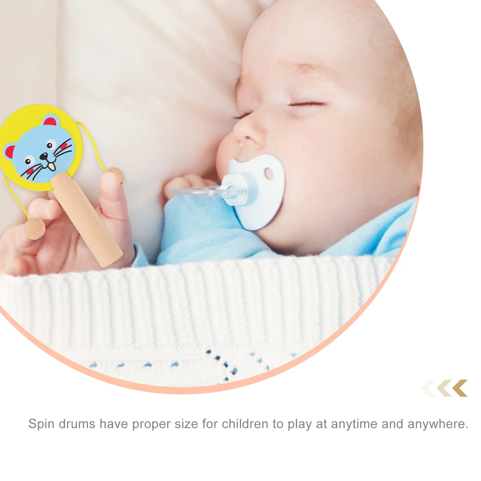 กลองเขย่ามือรูปสัตว์ 5 ชิ้น สำหรับเด็กเล็ก เสริมพัฒนาการด้านการเรียนรู้ สีสันสดใส ฝึกการได้ยิน พัฒนาการจับถือ ทำจากไม้