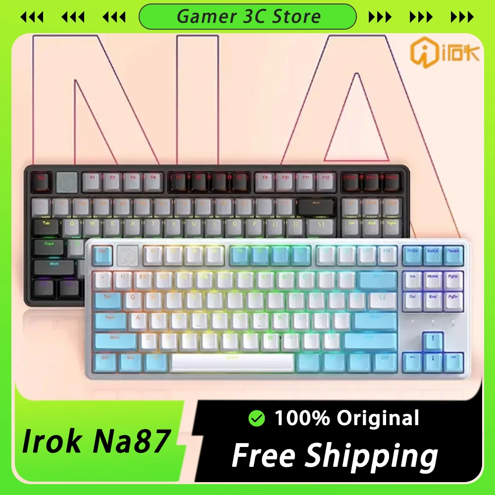 Irok-Claviers filaires mécaniques, interrupteur magnétique, clavier E-Sports, accessoires personnalisés, cadeaux de jeu de bureau, 87 touches, Hotswap, Na87