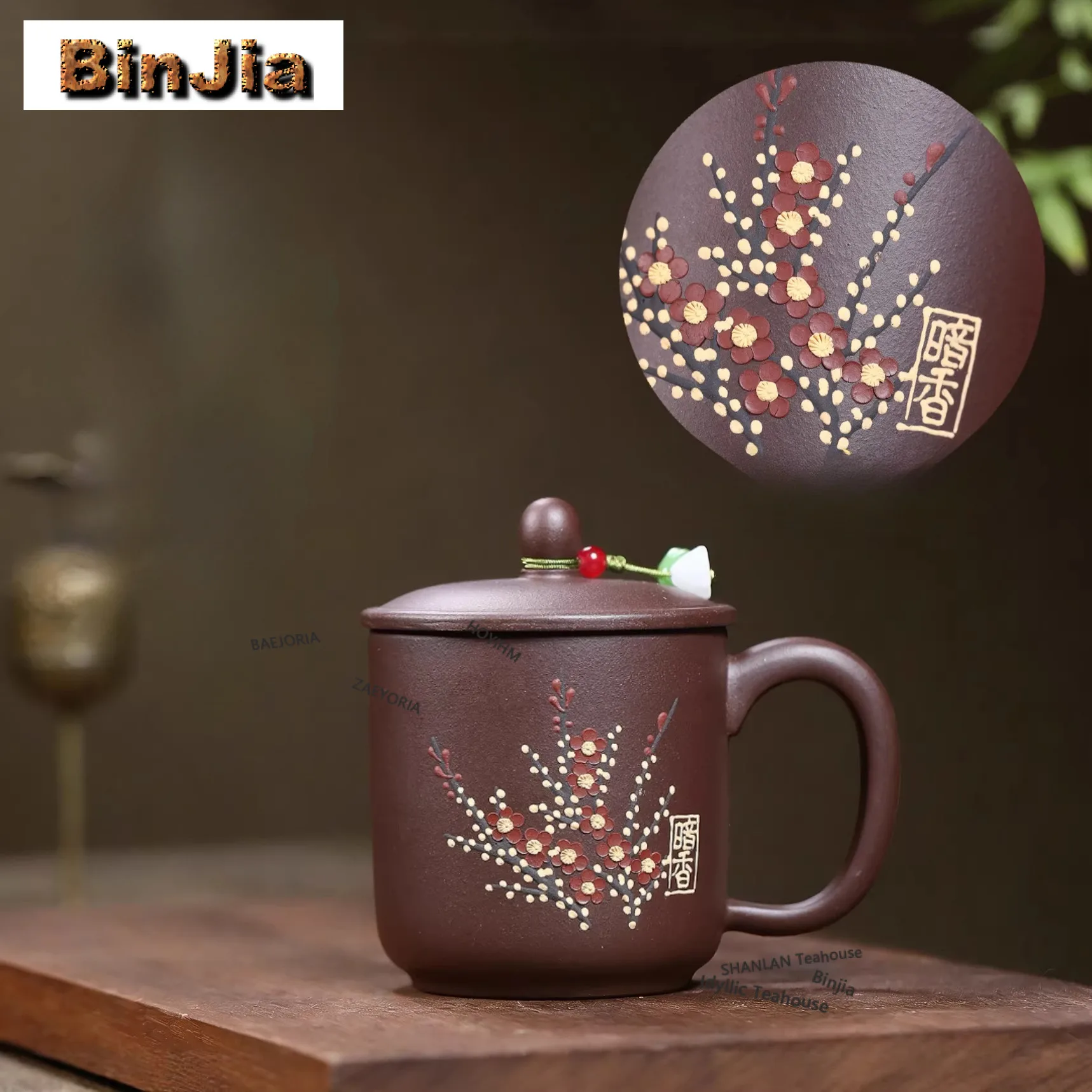 

190ml Yixing Purple Clay Clay Painting Coffee Mug Latte Cereal Mug Afternoon Tea Mug Office Water Cup Tea Services Ornaments