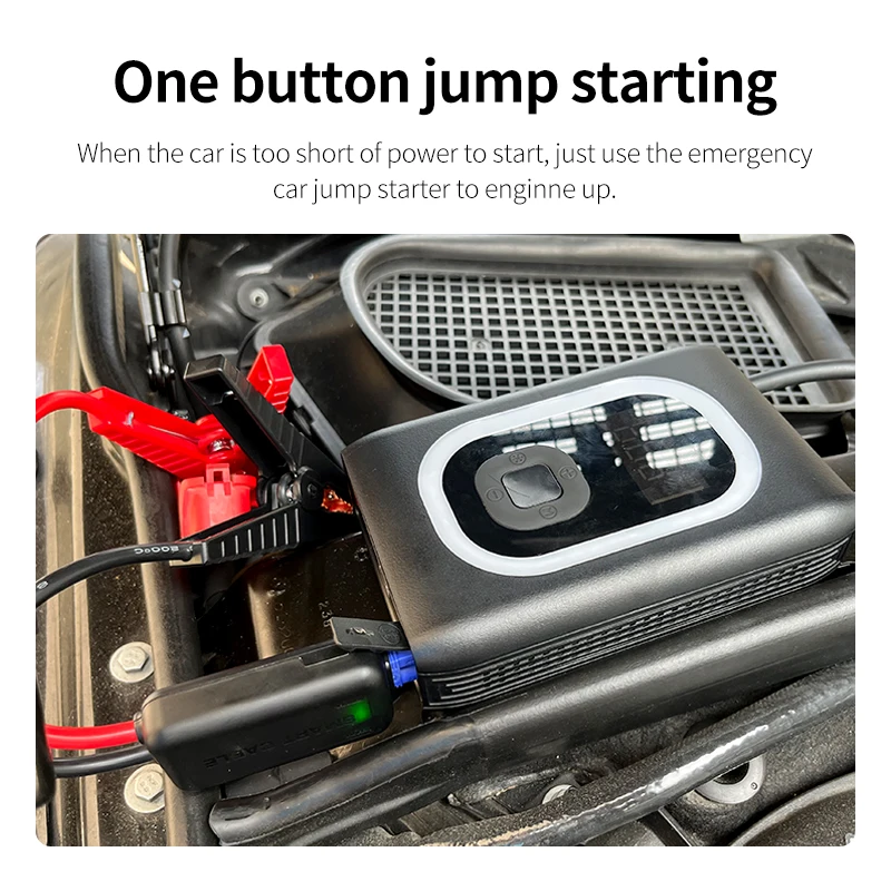 Kaya usia AP06 multi-fungsional, deteksi tekanan ban 150PSI portabel pompa udara listrik Inflator ban mobil