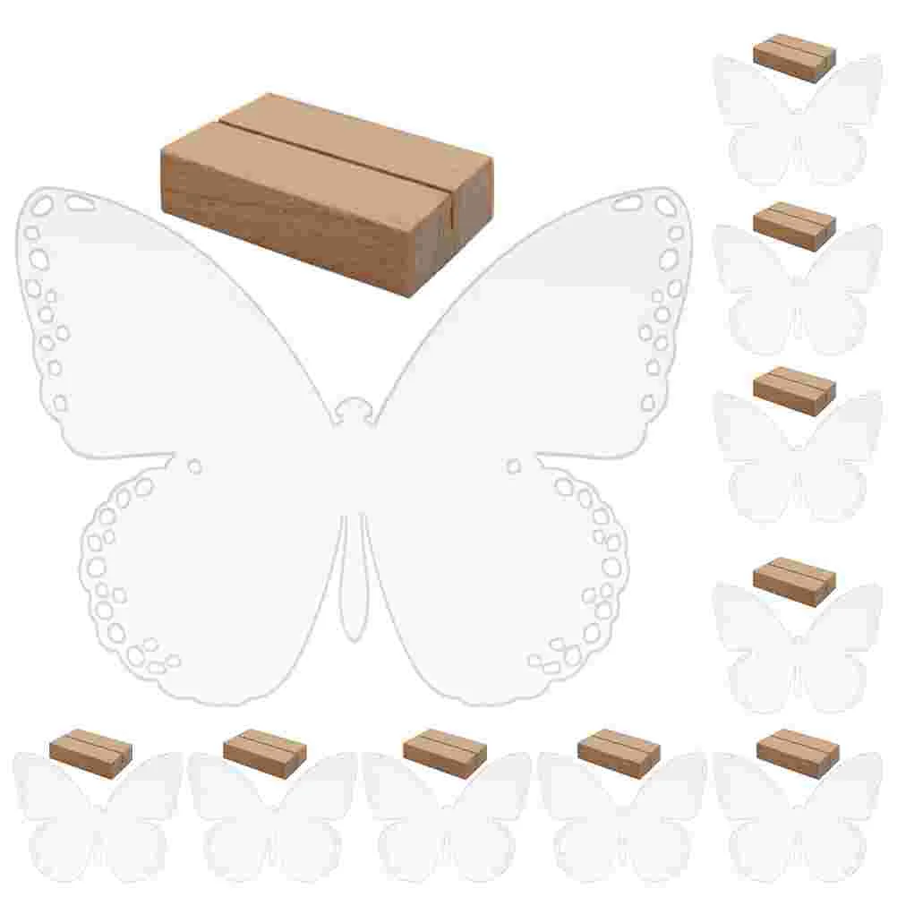 

10 Sets Butterfly Table Placement Wedding Sign Accessory Reserved Signs Household Desk Accessories Acrylic for