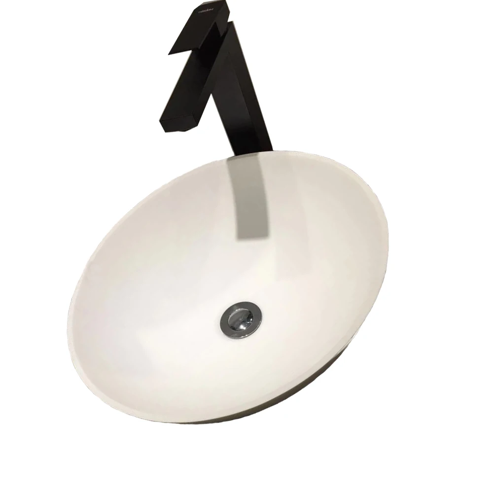 400mm Round Ultra-thin Solid Surface Resin Counter Top Vessel Sink Fashionable Vanity Wash Bowl RS38499-480A