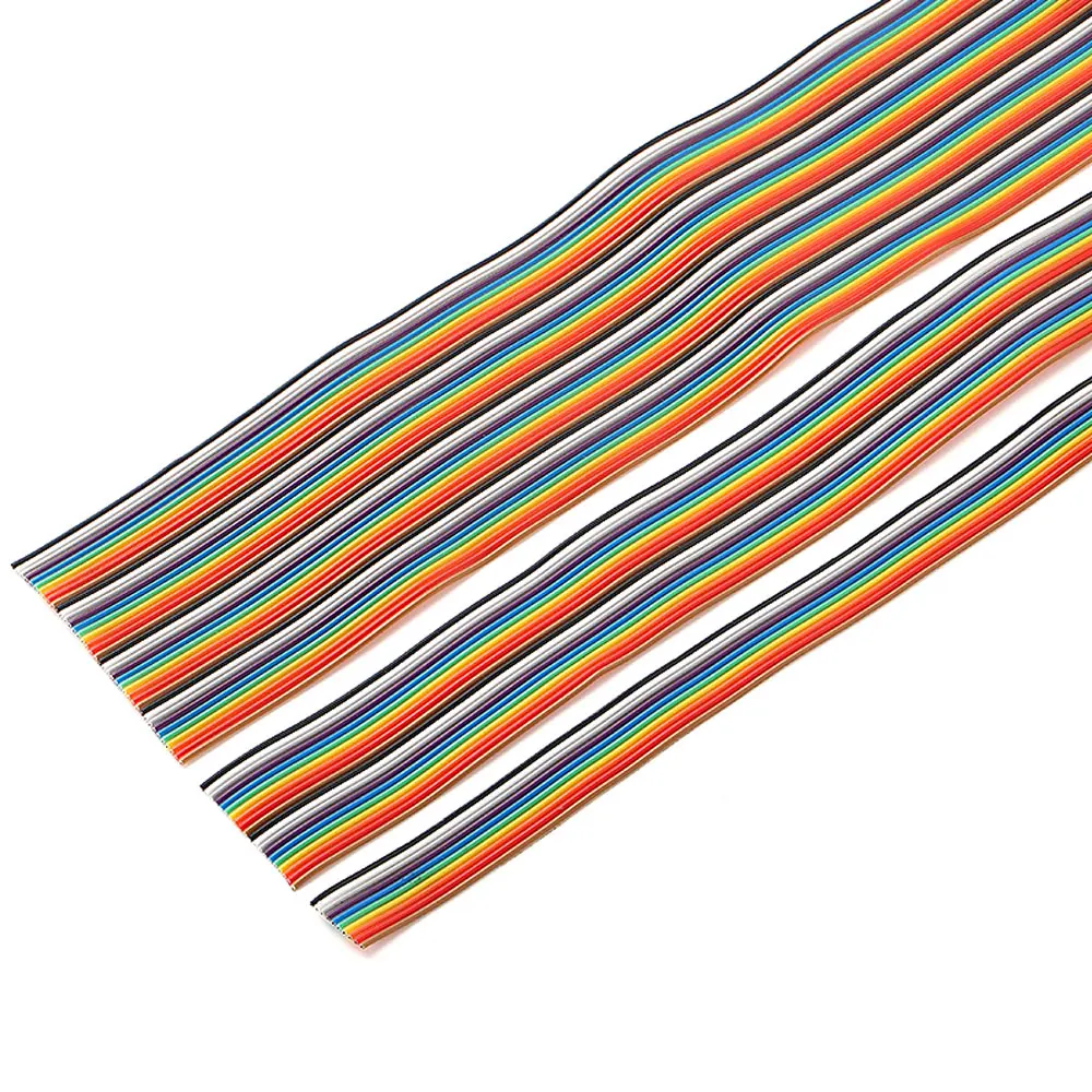 Câble plat coloré 1/3/5 mètres, 6/8/10/16/20/26/34/40/50P, pas de 1,27 mm, câble DuPont arc-en-ciel pour connecteur FC DuPont 2,54 mm IDC