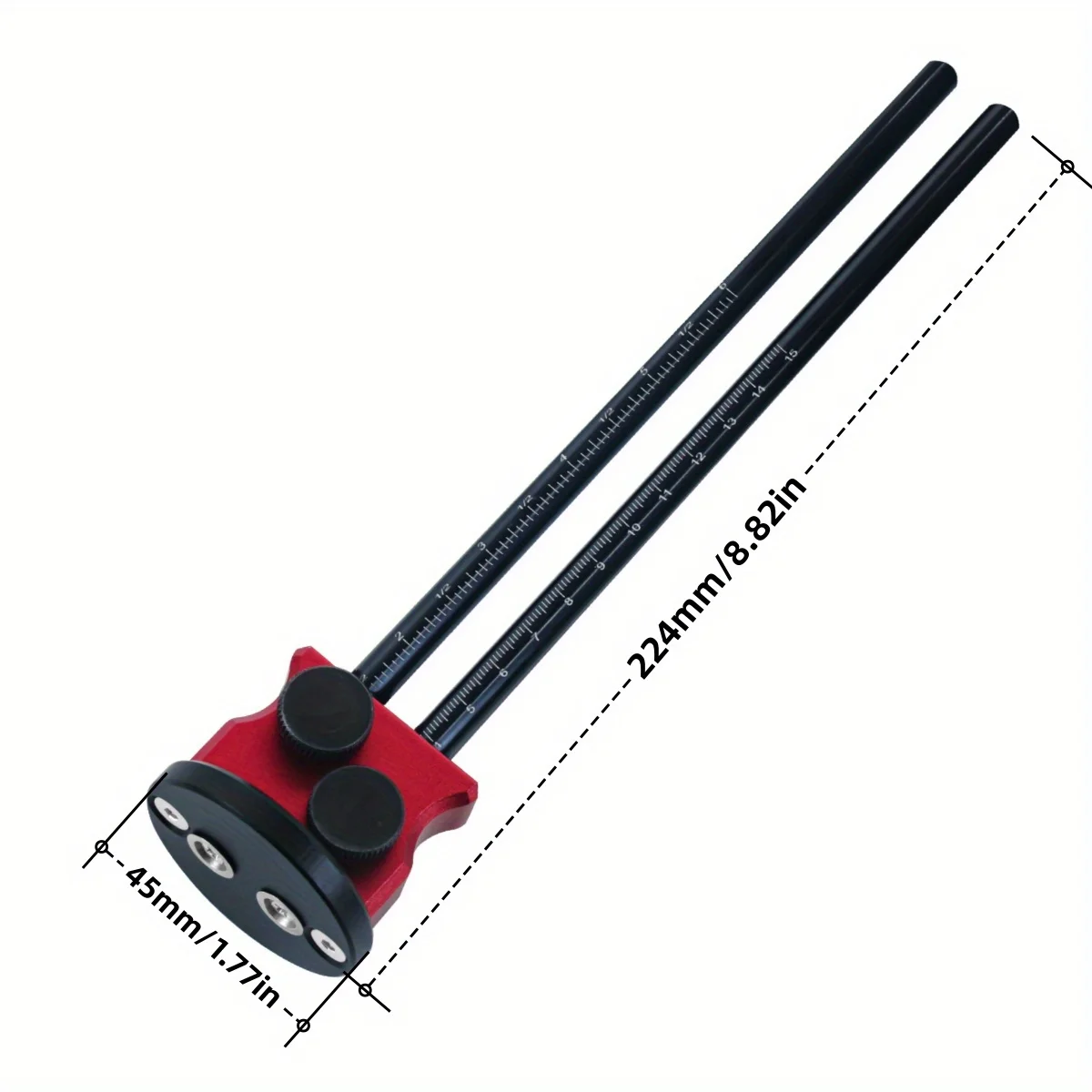 Double Head Wheel Marking Gauge - Aluminum Alloy Parallel Line Drawing Tool Woodworking Solid Metal Bar Wood Scribe Tool