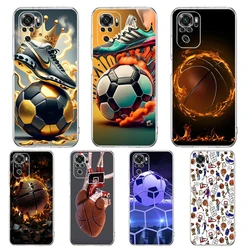 Football Sport Phone Case Cover for Redmi Note 10 11 11T 7 8 8T 9 K40 Gaming 9A 9C Pro Plus Transparent Shell Fundas Capas Bags