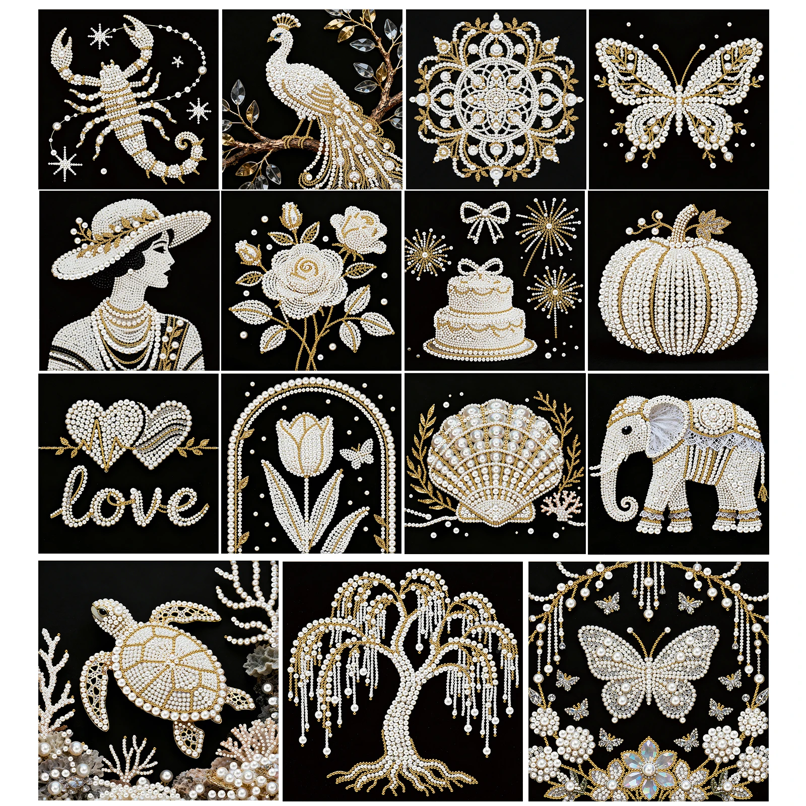 

DIY Pearl Painting Kit for Adults Home Decor Pearl Gem Paintings Picture Arts Craft 25x25cm With Frame