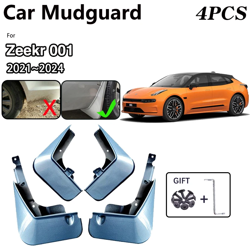 

Car Fender For Zeekr 001 Accessories 2021~2024 2023 2022 Front Rear MudFlaps Spray Baking Paint Mudguards Mud Guard Splash Flaps