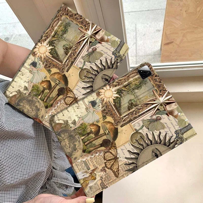 

Vintage Clock Butterfly Flower Gift Tablet Case For Xiaomi Redmi Mini Pad SE K 2 4 5 6 7 8 2023 2025 11 8.8 11.2 10.1 Pro