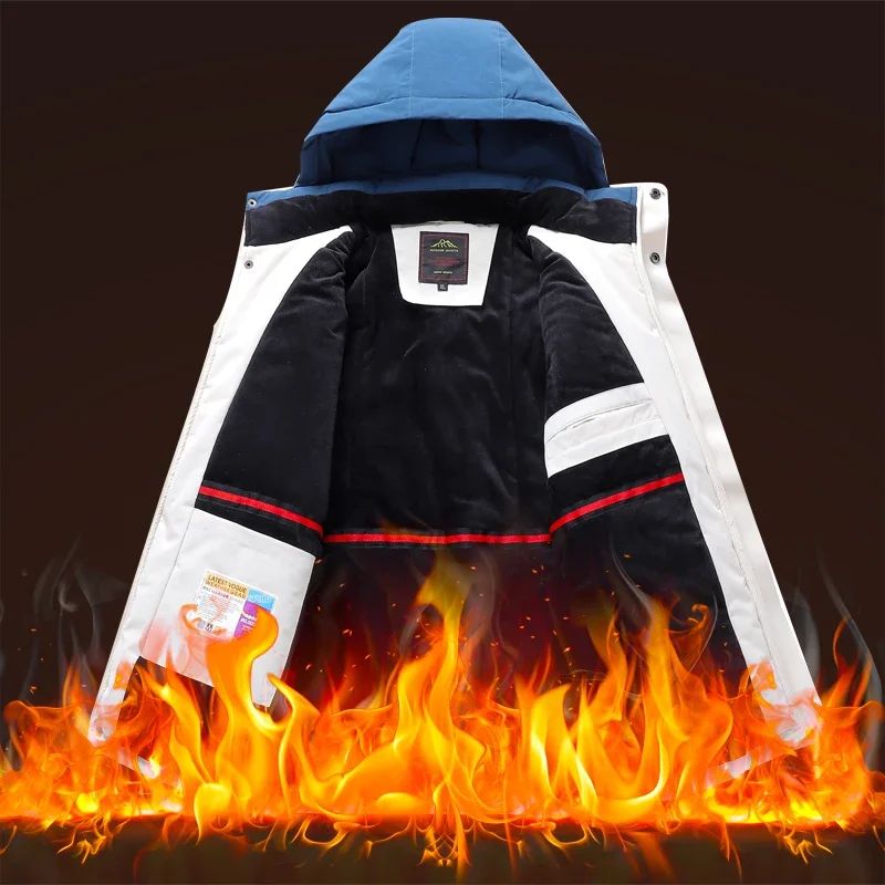 Plus Größe 8XL Ski Anzug Männer Winter Warme Fleece Ski Jacken und Fleece Hosen Männer Winddicht Schnee Mantel Outdoor Snowboard Camping