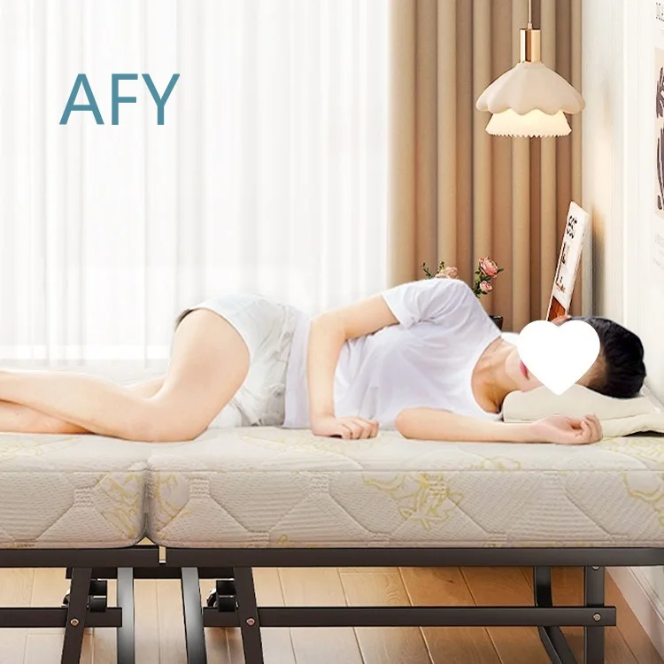 Foldable Bed for Home Office Nap Adult Guest Bed for Hotel Temporary Accommodation Caregiver Bed for Nursing Mother Simple