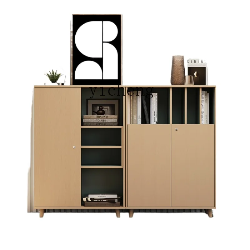 

ZK File Storage File Cabinet Office Wooden Bookcase Storage Tea Cabinet