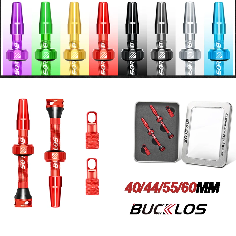 

BUCKLOS Bicycle Tubeless Valve 40/44/55/60mm F/V Presta Valve Removable Tire Tool Cycling Accessories