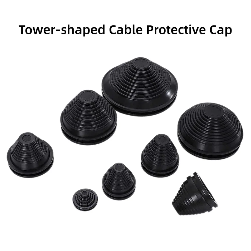 Multi‑Thread Tower‑Type Rubber Sealing Grommet Conical Wire Pass‑Through Ring Dust‑Proof Waterproof Cable Hole Protector Gasket