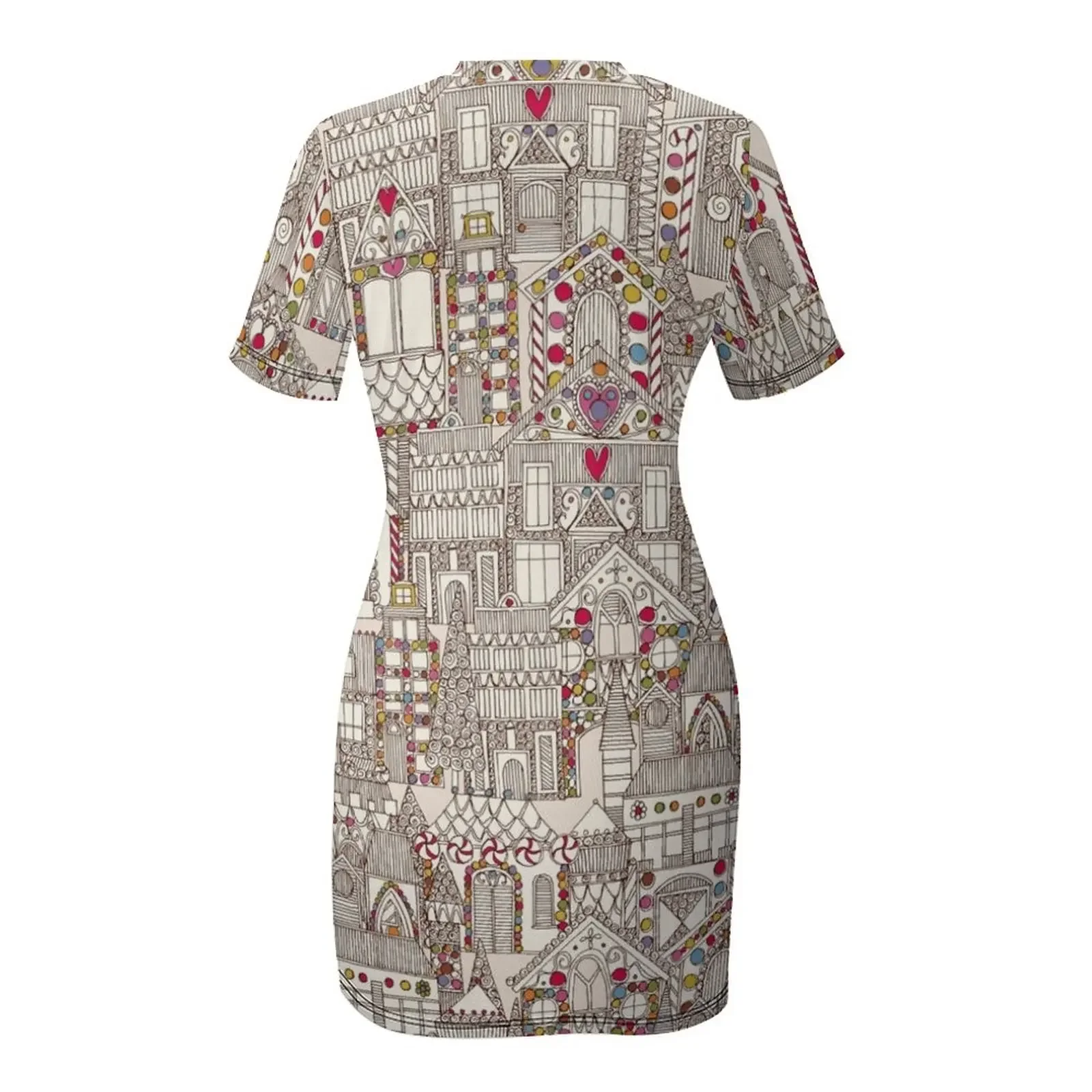 gingerbread town Short-Sleeved Dress Prom gown dress korean style womens clothing beach outfits for women Dress