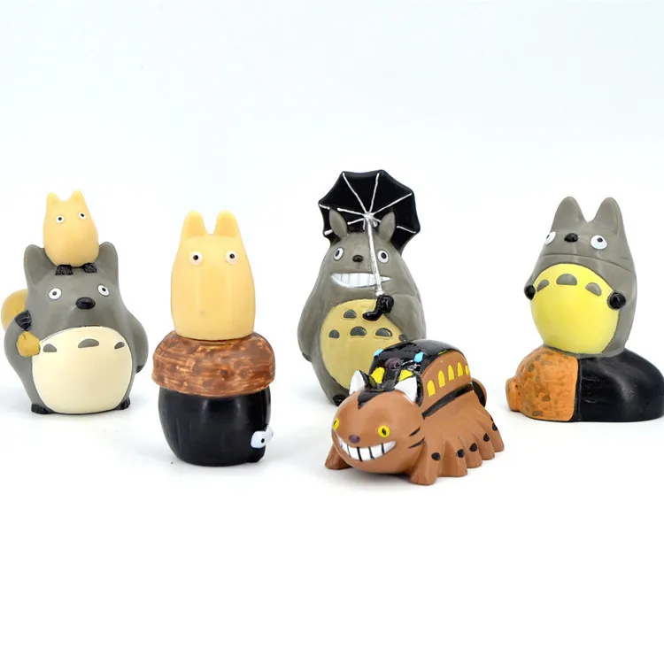 5/10pcs cartoon Totoro Figure Mini Statue Cute Toys Room Ornaments Kawaii Figures Toy Kid Gifts Collecctibles