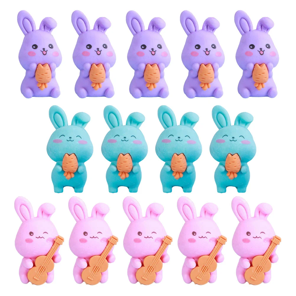 36 Pcs Shaped Erasers Cartoon Bunny Design for Study Drawing School Students Fun Portable Toy Gift Reward Multi Function