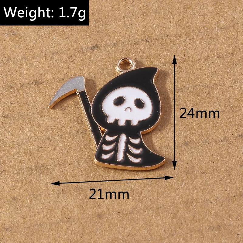 10 stücke Emaille Halloween Hexe Charms Anhänger für DIY Ohrring Armband Halskette hand gefertigten Schmuck Herstellung Zubehör liefert – Detail 19