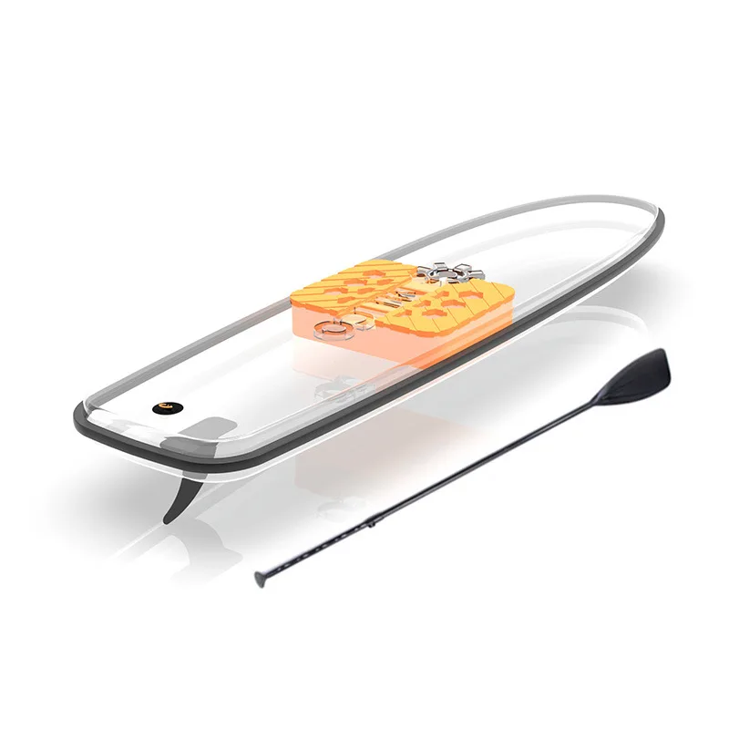 Crystal SUP.Transparent PC Polycarbonate SUP Paddle Board for Adult Outdoor Surfing and Rowing with High Transparency