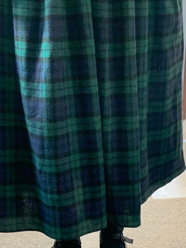 Início do outono xadrez longo sve feminino dr camada base coreano sle aosphere sensação faion ci commute dr